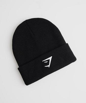 Gymshark Sharkhead Beanie Ženske Šeširi Crne | HR 4199MQZ